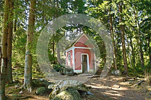 Chapel sv. VintÃ­Å™e, Spring Landscape, Hartmanice, Bohemian Forest (Å umava), Czech Republic